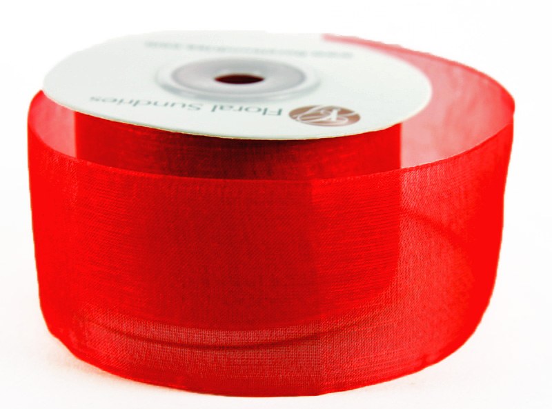 Picture of Organza Ribbon Red 4cm x 25 Yards